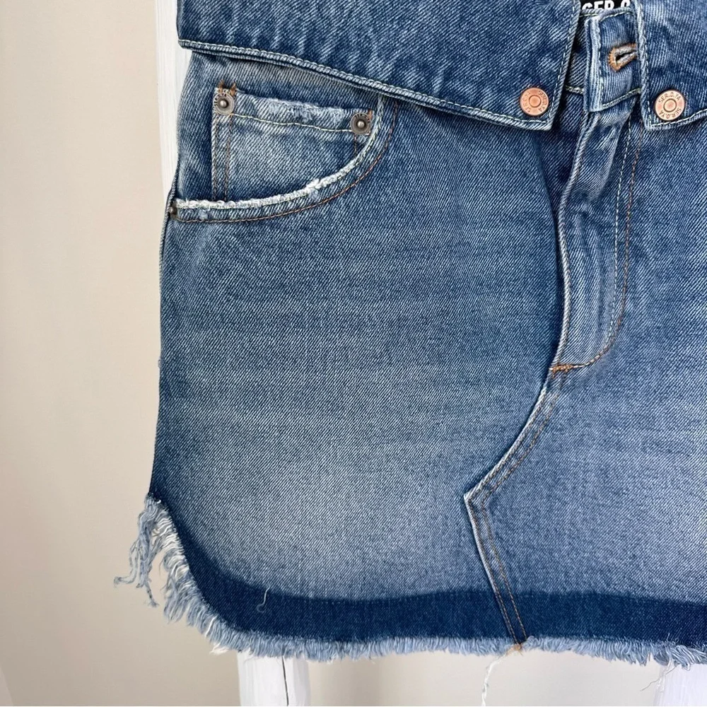 Revolve SER.O.YA Holly Foldover Denim Mini Skirt Sz 28